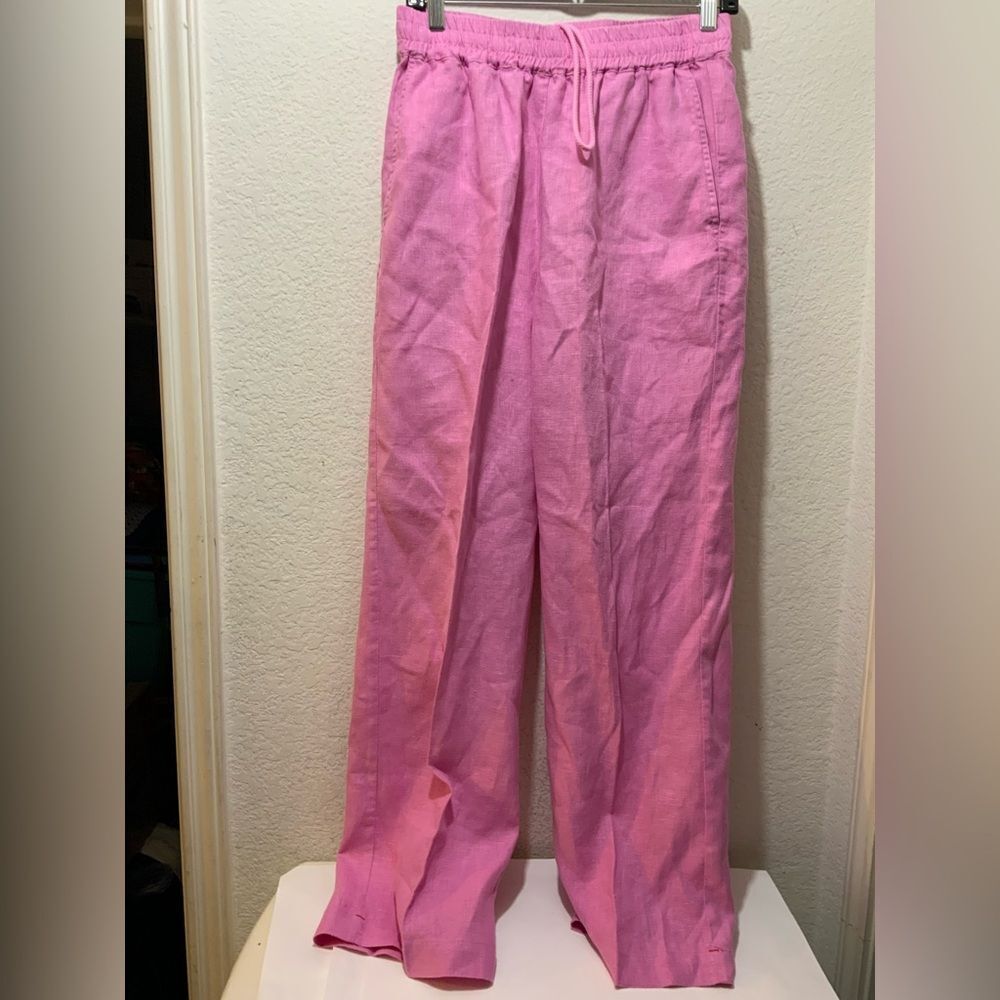 XiRENA 100% Linen Drawstring High Rise Pants Size S